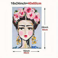 Impressionist Woman Portrait Canvas Painting Modern Abstract Girl Poster