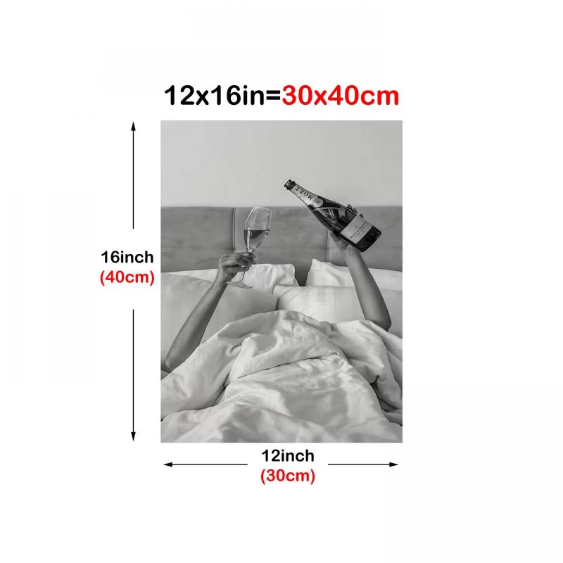 Woman Drinking Wine In Bed Poster Print Feminist Poster