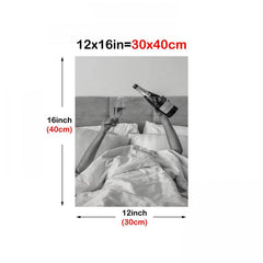 Woman Drinking Wine In Bed Poster Print Feminist Poster