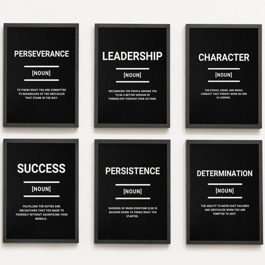 6pcs Inspirational Name Poster Wall Decoration No Frame Needed