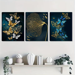 3pcs Butterfly Pattern Wall Decoration Painting 30x39 cm