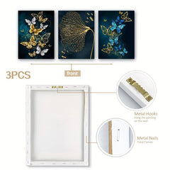 3pcs Butterfly Pattern Wall Decoration Painting 30x39 cm