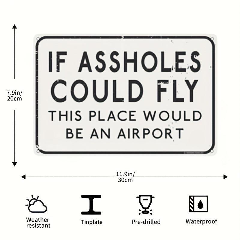 Funny Vintage Metal Tin Sign Ass Blew Kiss Print Home Office Toilet Bar