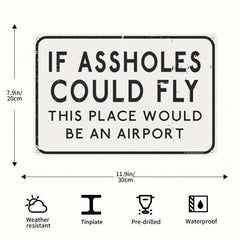 Funny Vintage Metal Tin Sign Ass Blew Kiss Print Home Office Toilet Bar