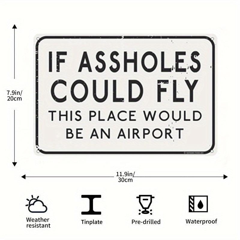 Funny Vintage Metal Tin Sign Ass Blew Kiss Print Home Office Toilet Bar