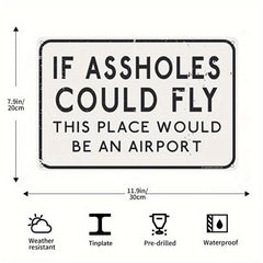 Funny Vintage Metal Tin Sign Ass Blew Kiss Print Home Office Toilet Bar