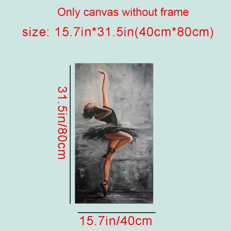Frameless Ballet Dancer Wall Poster Canvas Painting Living Room Bedroom Art Gift
