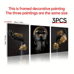 3pcs African Women's Wall Painting Art Posters And Prints