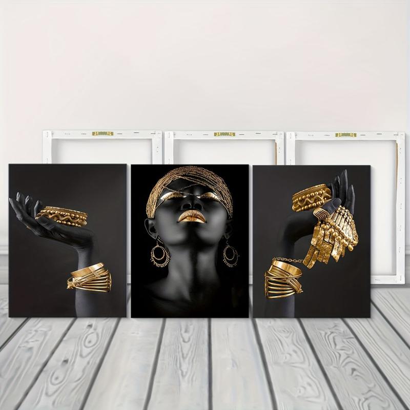 3pcs African Women's Wall Painting Art Posters And Prints