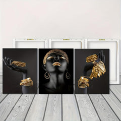 3pcs African Women's Wall Painting Art Posters And Prints