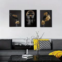 3pcs African Women's Wall Painting Art Posters And Prints
