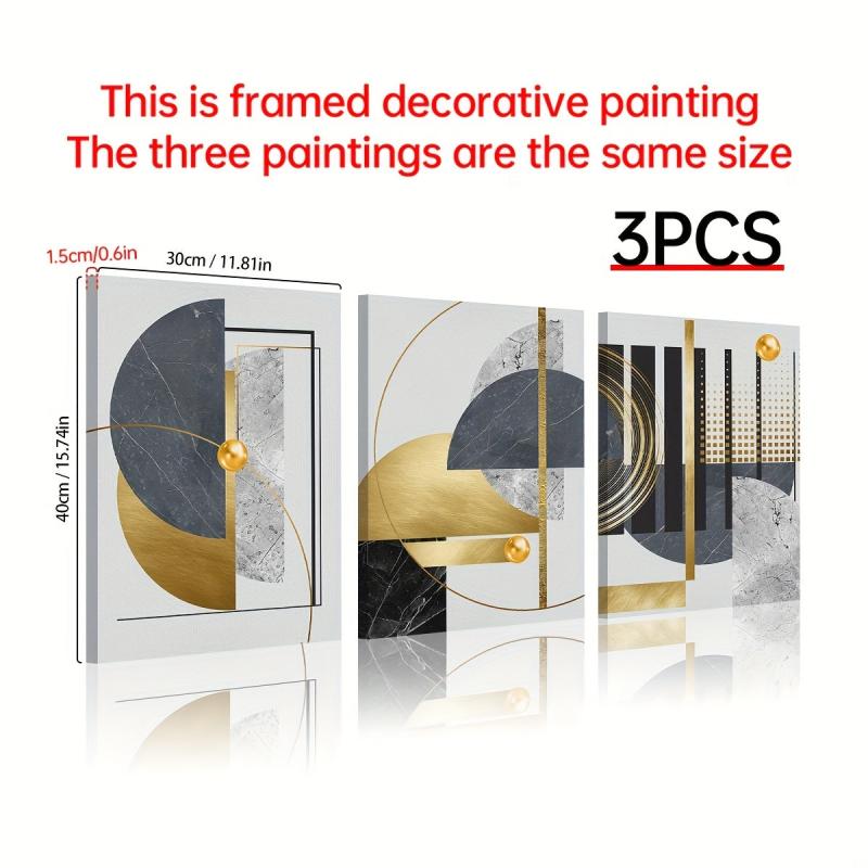 3pcs Geometric Abstract Art Canvas Paintings