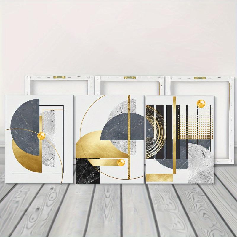 3pcs Geometric Abstract Art Canvas Paintings