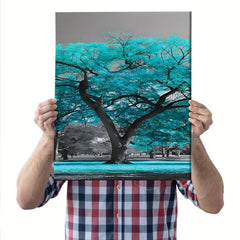 3pcs Green & Gray Bedroom Wall Picture Tree of Life Canvas Print