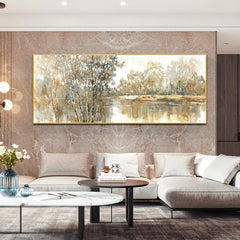Winter Lakeside Snow Landscape Poster