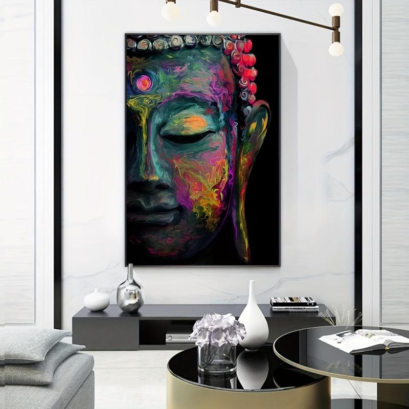 Colorful Abstract Buddha Statues Canvas Art Posters Prints Home Wall Decoration