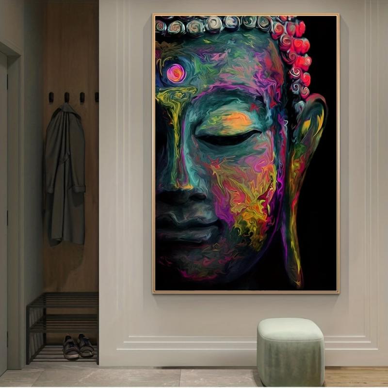 Colorful Abstract Buddha Statues Canvas Art Posters Prints Home Wall Decoration