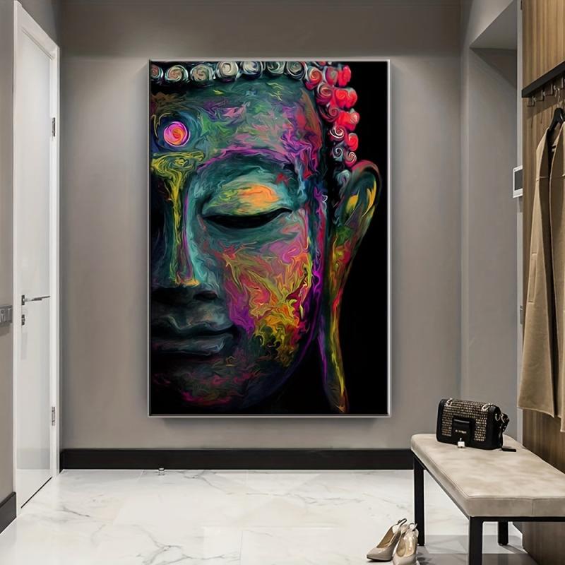 Colorful Abstract Buddha Statues Canvas Art Posters Prints Home Wall Decoration