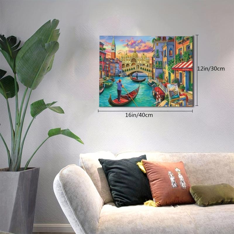 Canvas Painting Seaside Town Modern Art Gift Bedroom Decor Wall Art Fall Decor