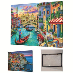 Canvas Painting Seaside Town Modern Art Gift Bedroom Decor Wall Art Fall Decor