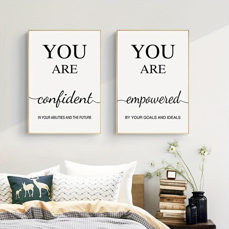6pcs Modern Inspirational Quotes Canvas Art for Living Room Decor