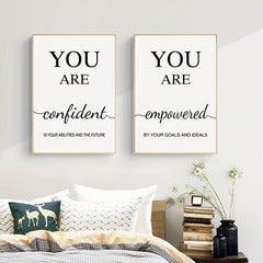 6pcs Modern Inspirational Quotes Canvas Art for Living Room Decor