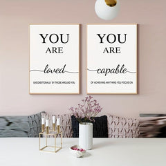 6pcs Modern Inspirational Quotes Canvas Art for Living Room Decor