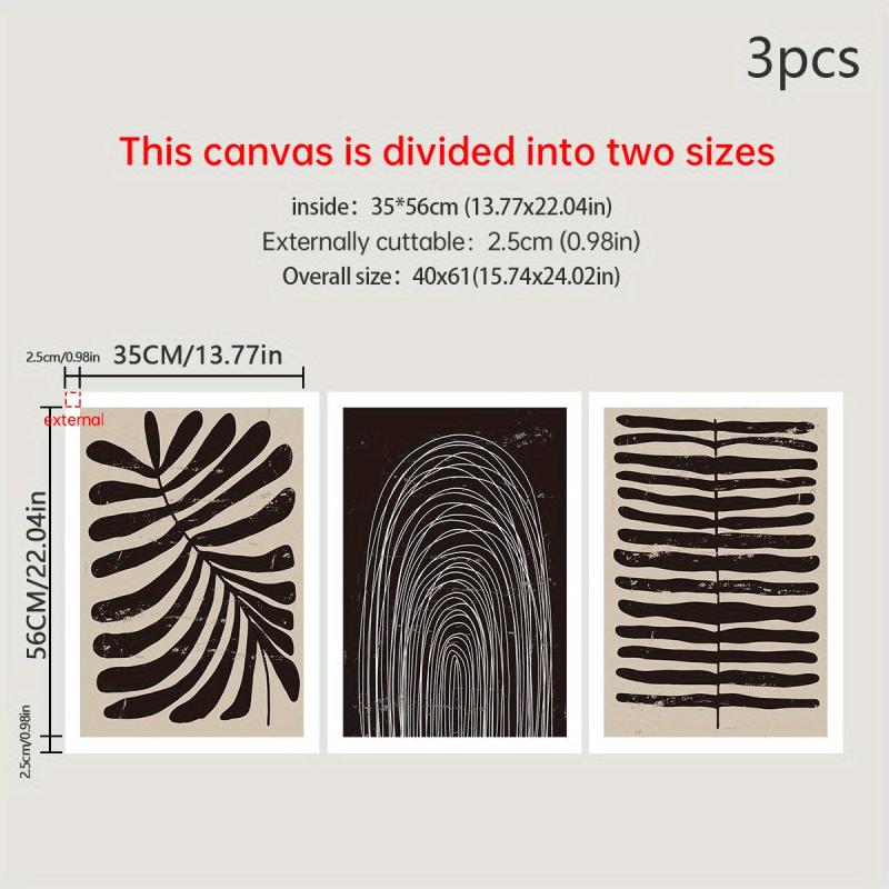 3pcs Bohemian Stripe Pattern Canvas Wall Painting