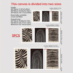 3pcs Bohemian Stripe Pattern Canvas Wall Painting