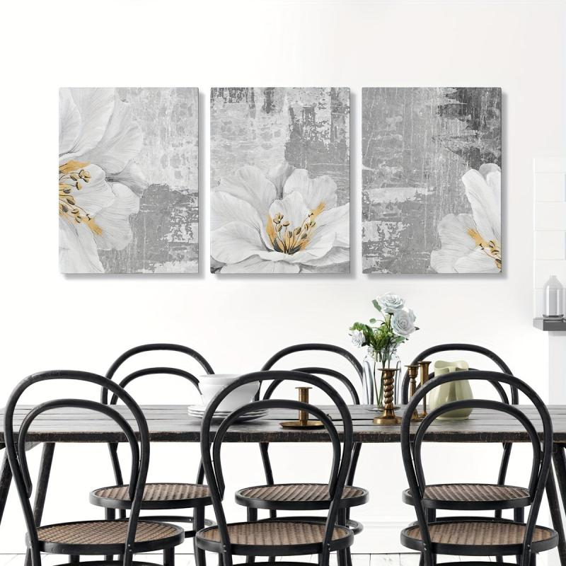3pcs Nordic Style Flower Print Wall Art Set