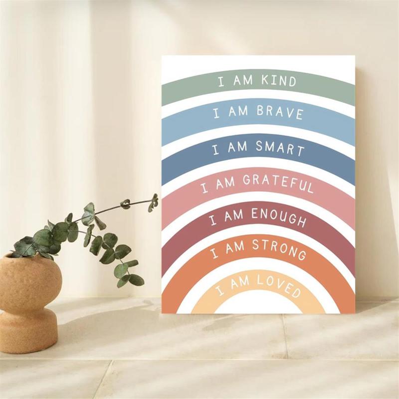Canvas Poster: Affirmations For Kids Playroom Wall Decor