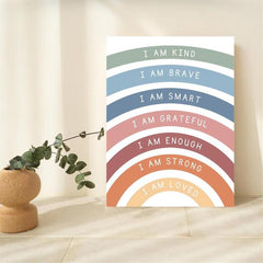 Canvas Poster: Affirmations For Kids Playroom Wall Decor