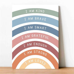 Canvas Poster: Affirmations For Kids Playroom Wall Decor