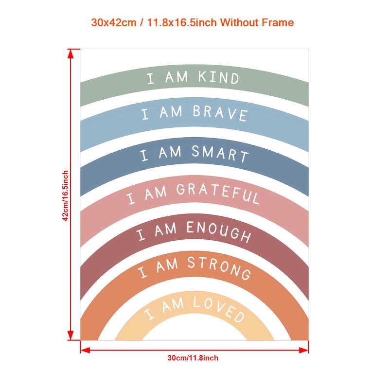 Canvas Poster: Affirmations For Kids Playroom Wall Decor
