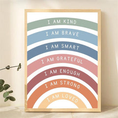 Canvas Poster: Affirmations For Kids Playroom Wall Decor
