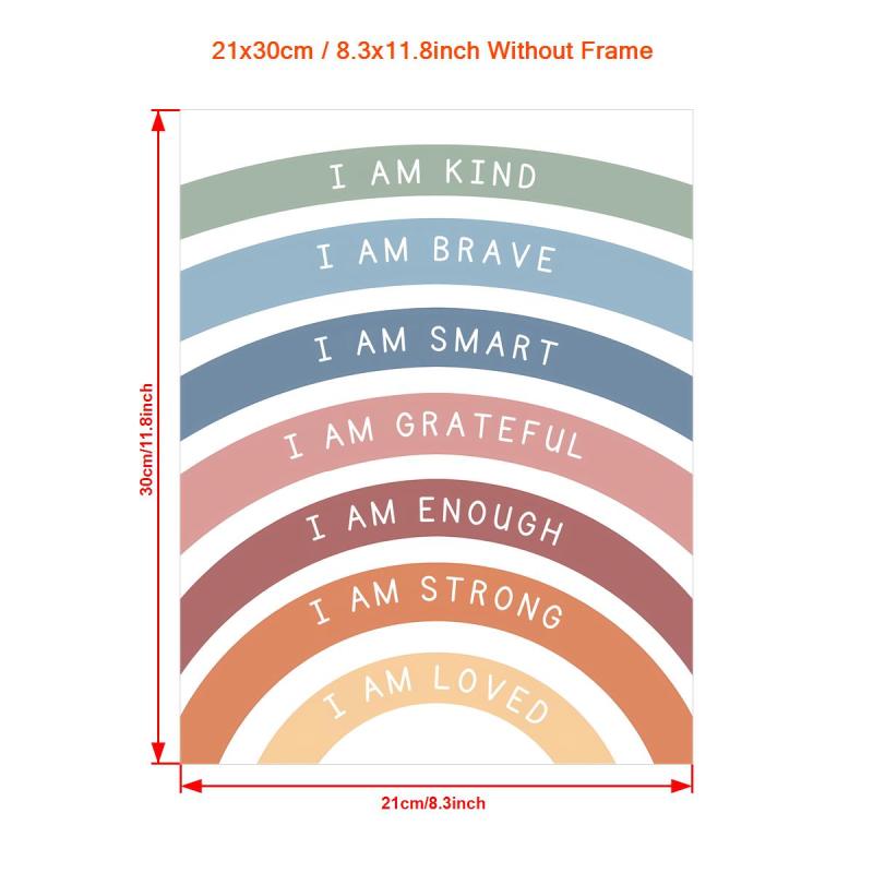 Canvas Poster: Affirmations For Kids Playroom Wall Decor