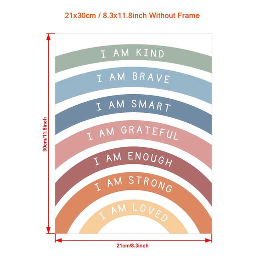 Canvas Poster: Affirmations For Kids Playroom Wall Decor