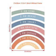 Canvas Poster: Affirmations For Kids Playroom Wall Decor