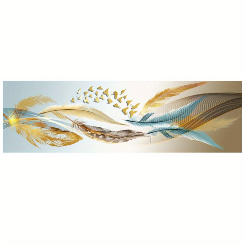 Golden Feathers Canvas Wall Art 40x120cm
