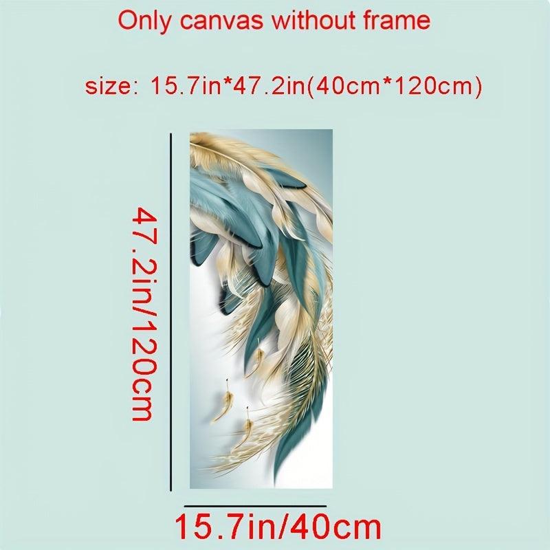 Golden Feathers Canvas Wall Art 40x120cm