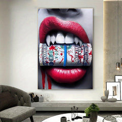 Abstract Canvas Painting Smoking Women Wall Art