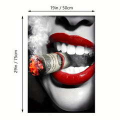 Abstract Canvas Painting Smoking Women Wall Art