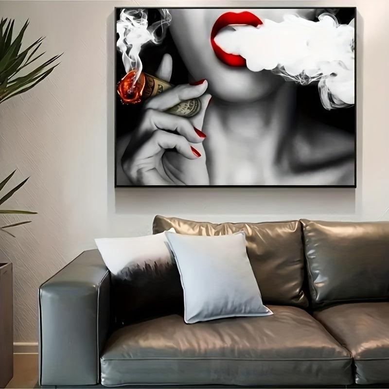 Abstract Canvas Painting Smoking Women Wall Art
