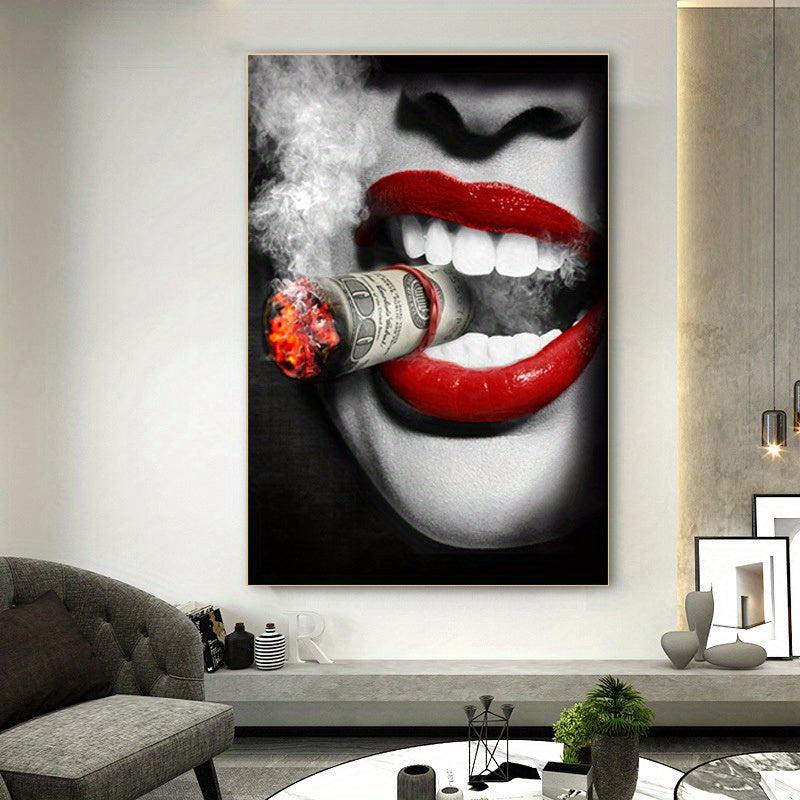 Abstract Canvas Painting Smoking Women Wall Art