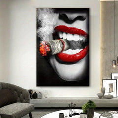 Abstract Canvas Painting Smoking Women Wall Art