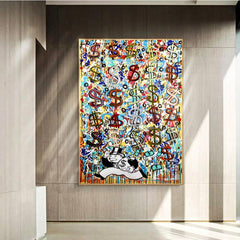Modern Abstract Dollar Sign Money Canvas Painting