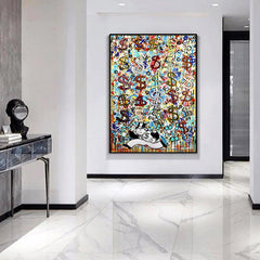 Modern Abstract Dollar Sign Money Canvas Painting