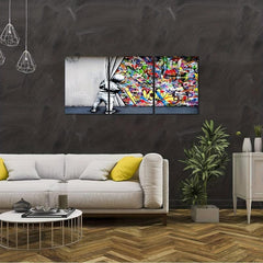 3pcs Modern Art Graffiti Wall Art Colorful Pop Art Street Art Decor
