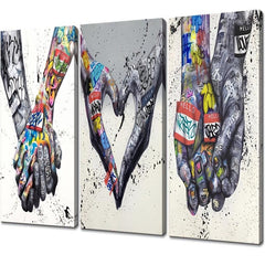 3pcs Modern Art Graffiti Wall Art Colorful Pop Art Street Art Decor