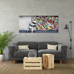 3pcs Modern Art Graffiti Wall Art Colorful Pop Art Street Art Decor